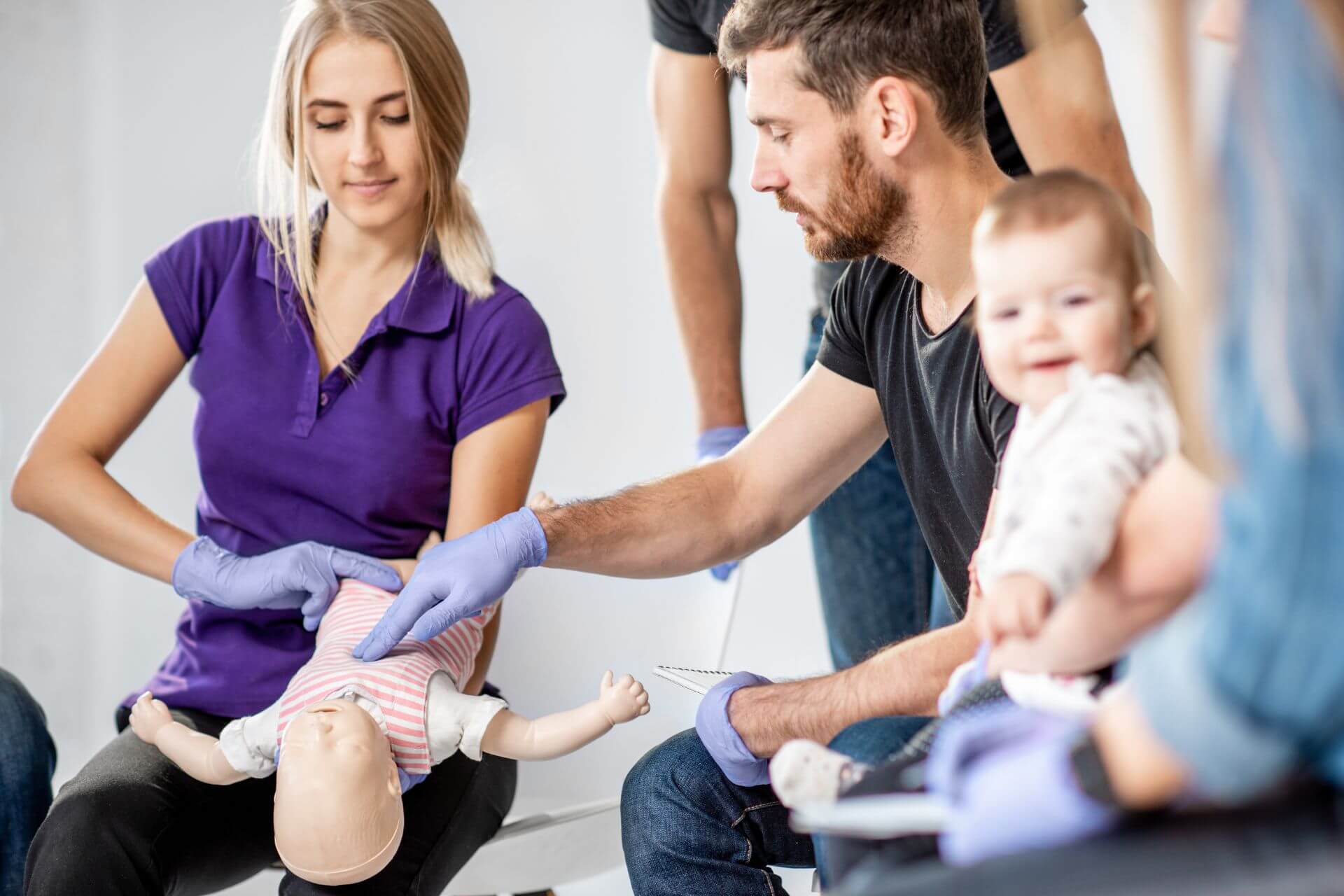 paediatric first aid training being delivered